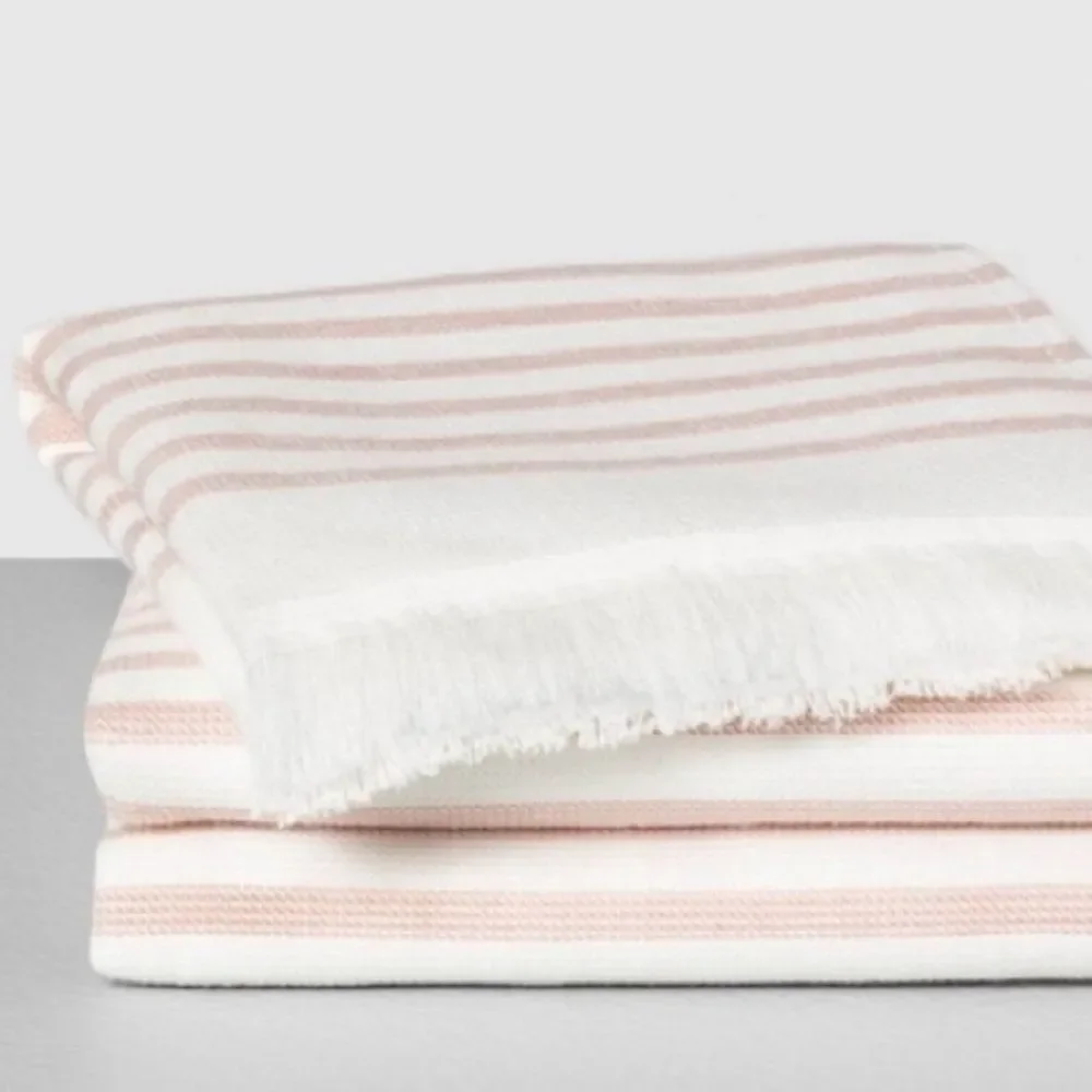 Hearth & Hand Striped Pink and White Washcloths